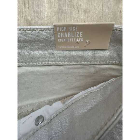 Kut from the Kloth "Charlize" High Rise Cigarette Leg-Champagne Sz 14 KP1738MA4 - Picture 3 of 7